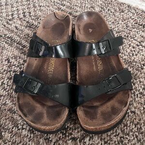 Birkenstock Arizona High Shine Black Patent Leather Sandals 36